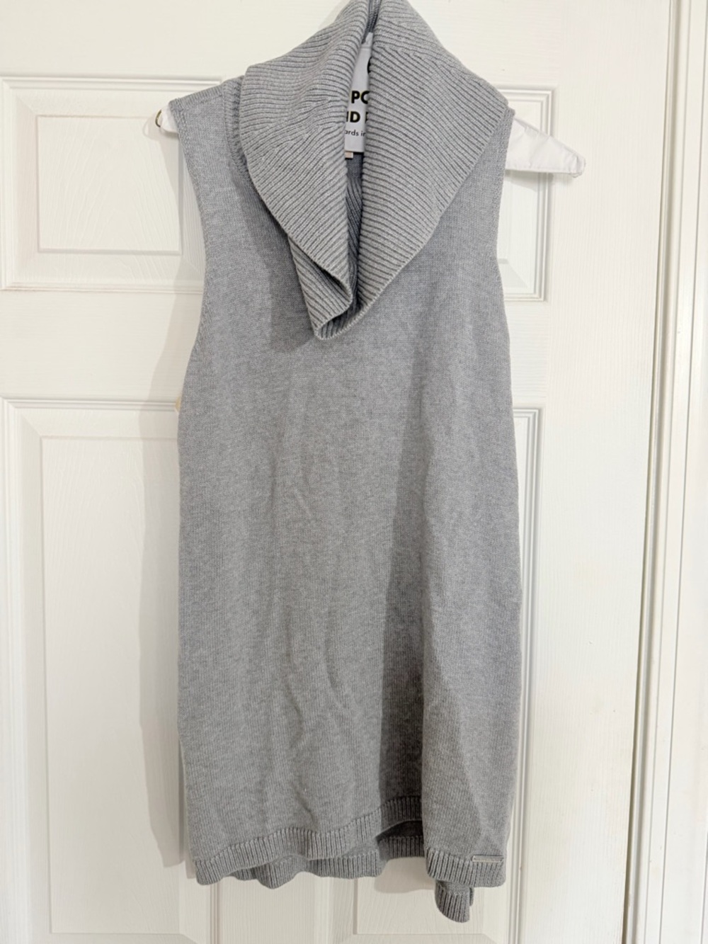 Michael Kors sleeveless tunic Gray Knit Sweater, cowl neck